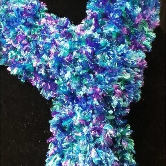 Purple, blue and pink‎ soft warm scarf - Picture 2 of 2